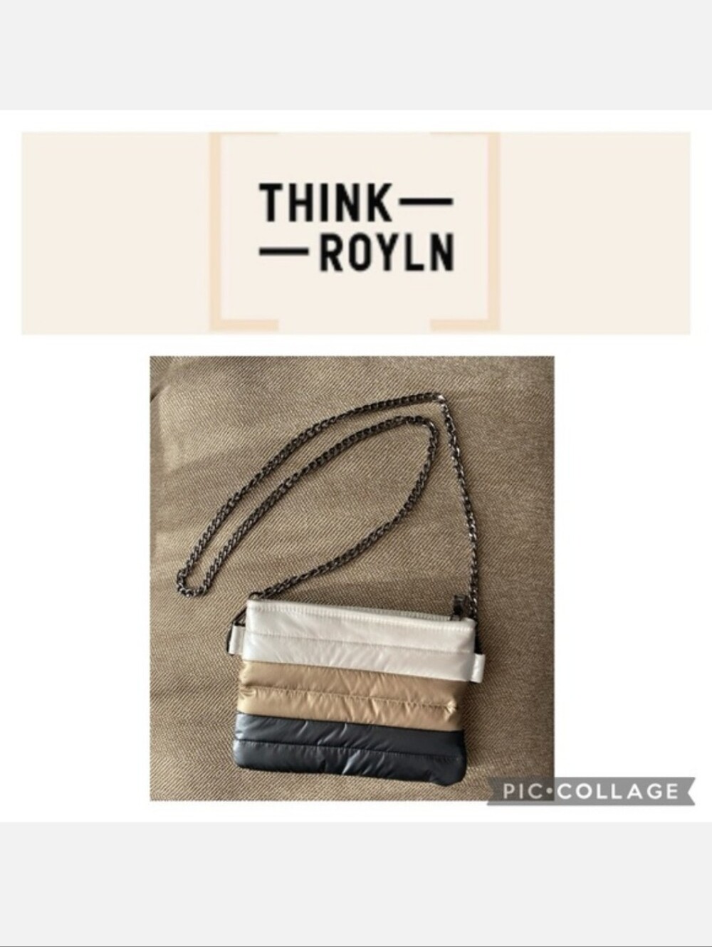 Think Royln Quilted Crossbody Bag - Cream, Tan & Black